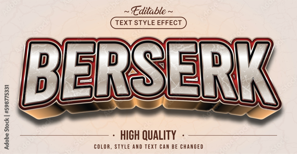 Aufkleber Editable text style effect - Berserk text style theme.