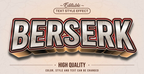 Editable text style effect - Berserk text style theme.