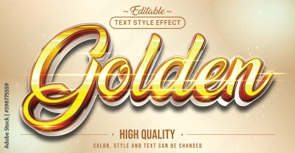 Poster Editable text style effect - Golden text style theme.