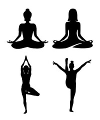 Yoga silhouette design Yoga vector illustration design
