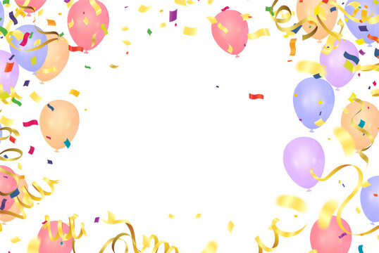 Beautiful background with Colorful balloons purple and pink fly up. background