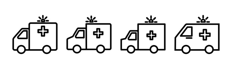 Ambulance icon vector illustration. ambulance truck sign and symbol. ambulance car