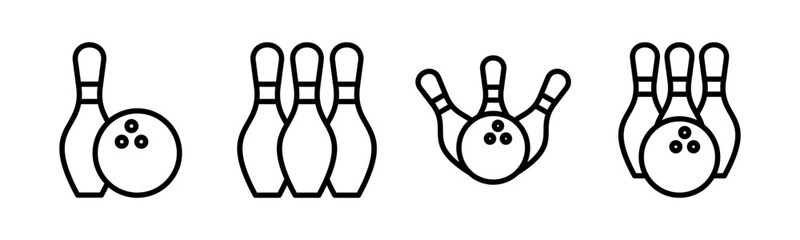 Fototapeta premium Bowling icon vector illustration. bowling ball and pin sign and symbol.