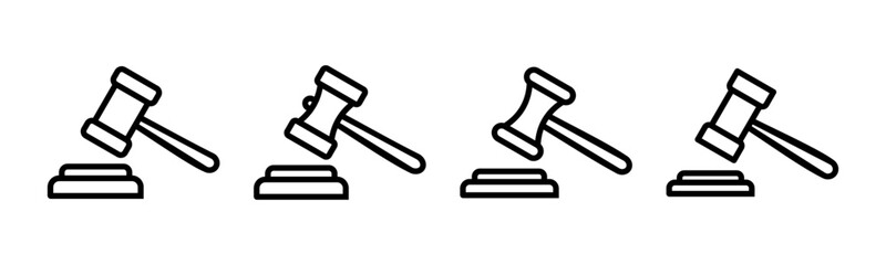 Gavel icon vector illustration. judge gavel sign and symbol. law icon. auction hammer