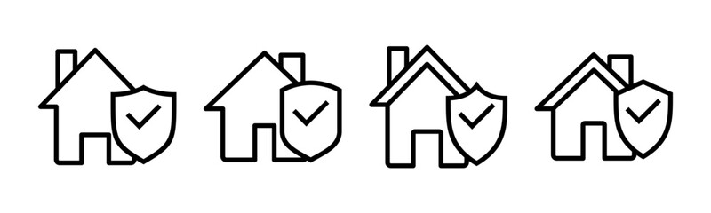 Obraz premium home insurance icon vector illustration. home protection sign and symbol