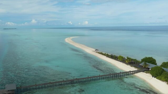 Aerial view of tropical island and sandy beach. Timba Timba islet. Tun Sakaran Marine Park. Borneo, Sabah, Malaysia. Generative AI