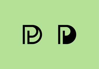 stylish line design letter PD, alphabet logomark symbol