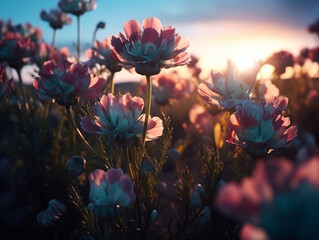 Fototapeta na wymiar Spring Flower Natural Background Illustration AI Generative