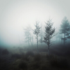 Obraz na płótnie Canvas fog in the woods