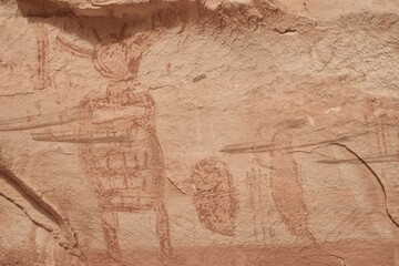 Pictographs on a canyon wall