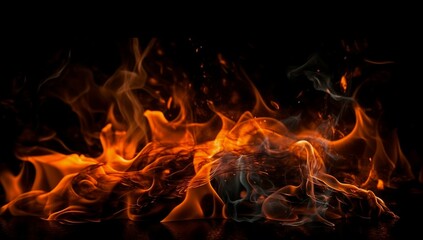 Fototapeta na wymiar Mysterious black fire blazes with captivating intensity