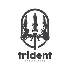 Trident Logo, Elegant Simple Minimalist Design, Zeus God Weapon Vector, Templete Illustration Symbol Icon