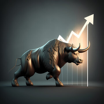 Bull Stcok Market Illustration Design