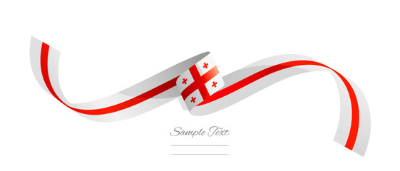 Georgian flag ribbon vector illustration. Georgia flag ribbon on abstract isolated on white color background