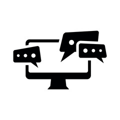 Blogging Services Flat Black Icon Isolate On White Background Vector Illustration | Seo Icons