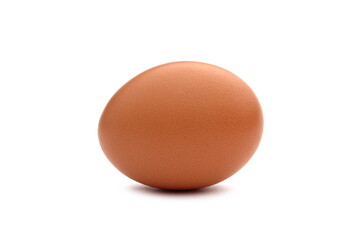 One egg lies on a white isolated background.