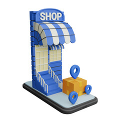 Delivery point illustration 3D rendering icon isolated, perfect for Ecommerce business presentation