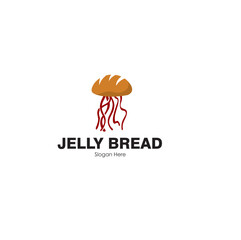 jelly bread logo design concept vector illustration