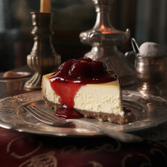 chocolate cake with cherry - Generated by Artificial Intelligence