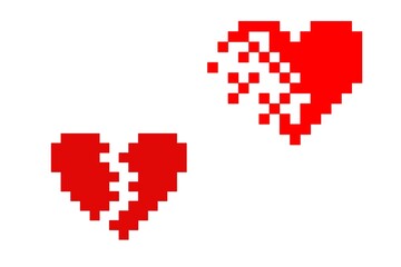 Obraz premium pixel heart pixel art illustration