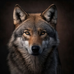 Naklejka na ściany i meble gray wolf portrait - Generated by Artificial Intelligence