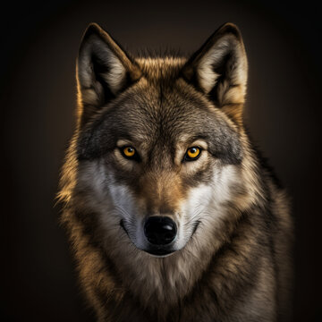 grey wolf portrait - Generated by Artificial Intelligence