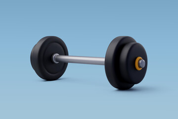 Naklejka na ściany i meble 3d Vector Barbell, Workout gym tools, Sport equipment, Gym time concept.