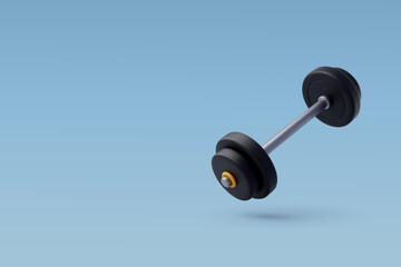 Obraz na płótnie Canvas 3d Vector Barbell, Workout gym tools, Sport equipment, Gym time concept.