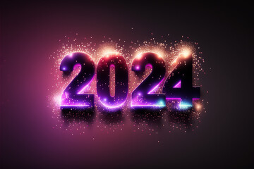 Happy New Year Celebration 2024 Sparkles Banner