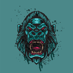 ape gorilla sketchy artwork design  illustration