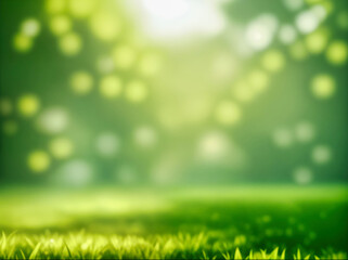 Fototapeta premium Green blurred background and sunlight