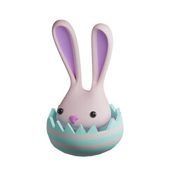 Easter rabbit 3D rendering icon isolated, perfect for easter day event