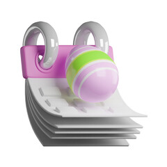 Easter day calendar illustration 3D rendering icon isolated, perfect for easter day event