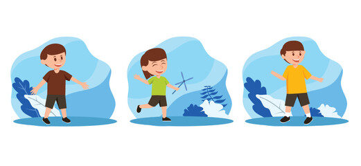 Children's Day Flat Bundle Design Illustration