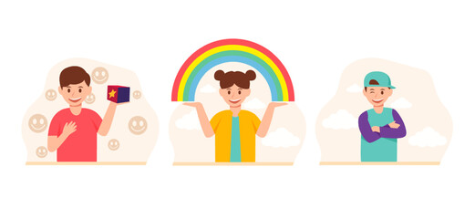 Children's Day Flat Bundle Design Illustration