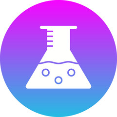 Flask Gradient Circle Glyph Inverted Icon