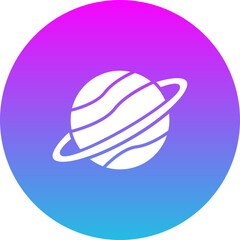 Fototapeta premium Saturn Gradient Circle Glyph Inverted Icon
