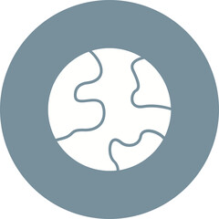 Earth Multicolor Circle Glyph Inverted Icon