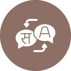 Translator Multicolor Circle Glyph Inverted Icon