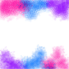 Fototapeta na wymiar bi pride pink purple blue neon watercolor edges overlay, transparent sheer border page decoration, liquid. digital art traditionally created by hand