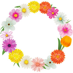 Fototapeta na wymiar flowers frame for greeting card and decoration.