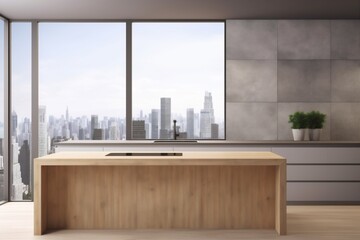 interior modern luxury hardwood architecture domestic floor wood living style sink appliance. Generative AI. Generative AI