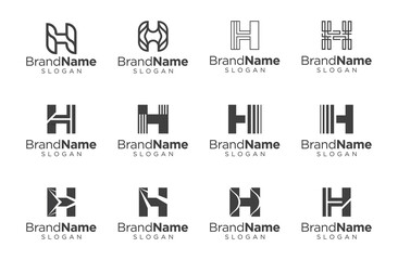 Letter H logo design for various types of businesses and company. Luxury and elegant Letter H
