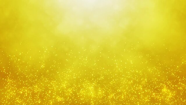 Glow abstract particle magic gold glitter shining motion background moving bokeh blur light flickering animation.