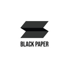 black folded paper icon logo for company business