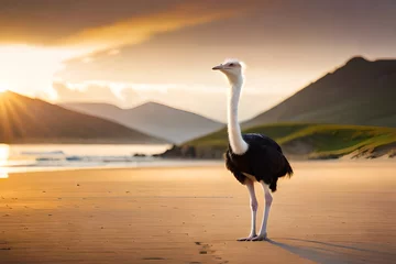 Tuinposter ostrich at sunset © Md Imranul Rahman