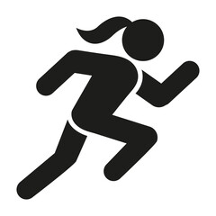 Running woman, athletics, marathon, run icon isolated on white background.