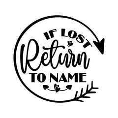 If Lost Return To Name SVG