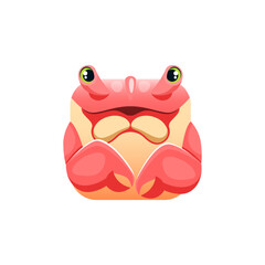 Cartoon crab kawaii square animal face, isolated underwater vector character, invertebrate personage portrait with claws. Ocean life creature app button, icon, graphic design element
