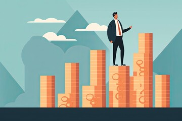 Fototapeta premium Income stock concept increases business sales